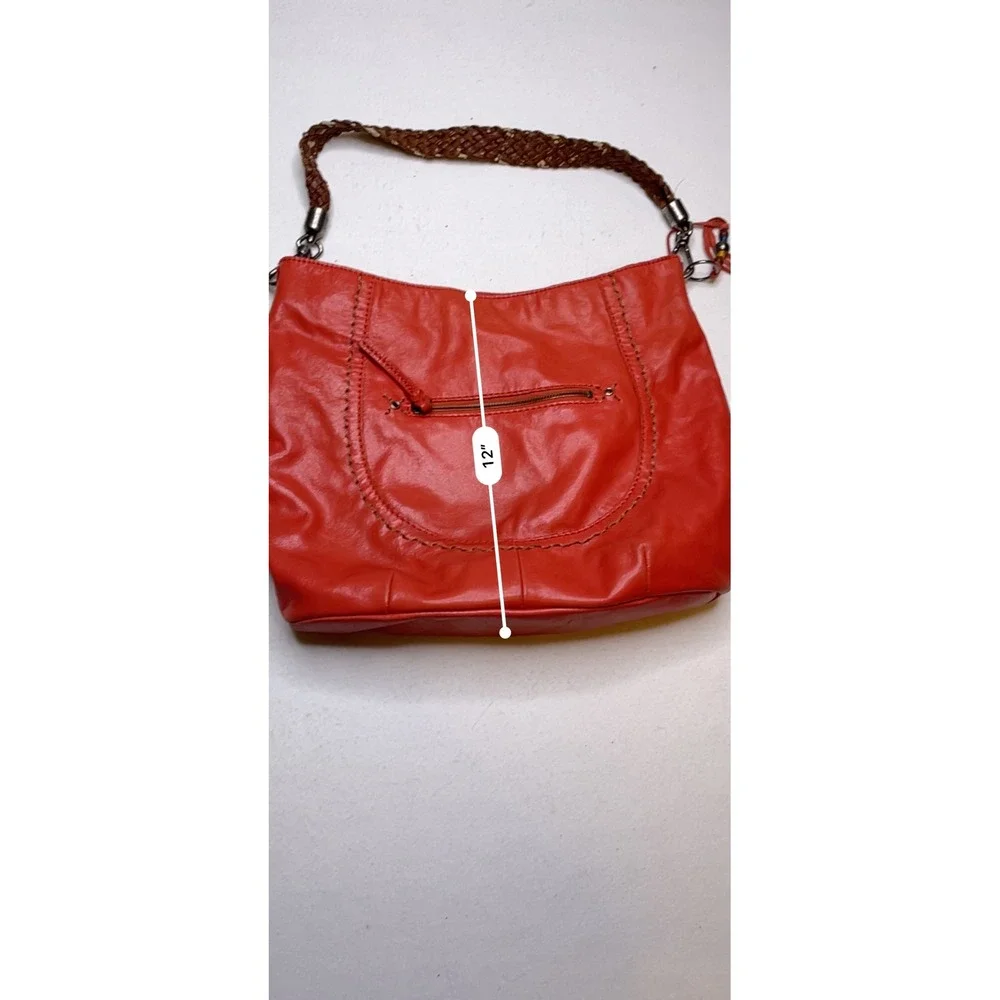 The Sak Women Purse Y2K Hobo Slouch Braided Strap Large Red